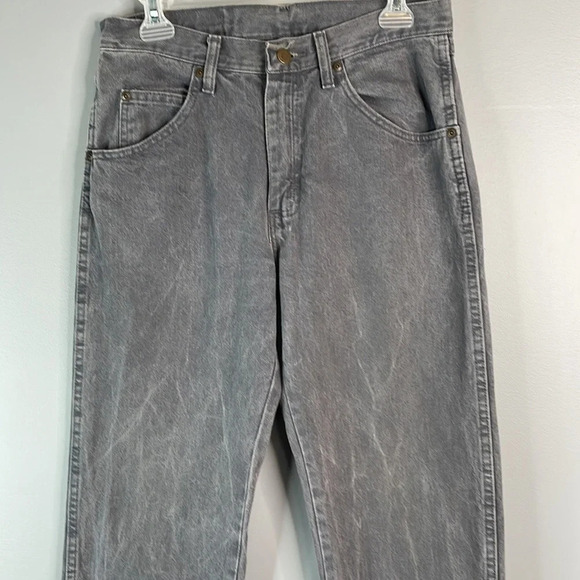 VINTAGE WRANGLER Grey Wash High Waisted Straight Leg Jeans Denim 5 pocket 30 - Picture 3 of 10